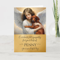 Sympati för förlust av Dachshund Angel Card