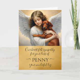 Sympati för förlust av Dachshund Angel Card Kort