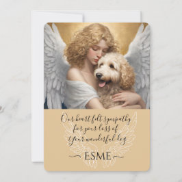 Sympati för förlust av Golden Doodle Angel Art. Inbjudningar