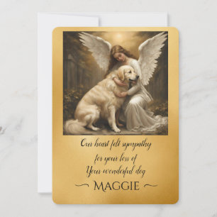 Sympati för förlust av Golden Retriever Angel Art Inbjudningar