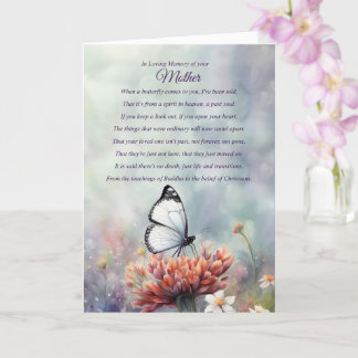 Sympati för förlust av Mor Condolences Butterfly Kort