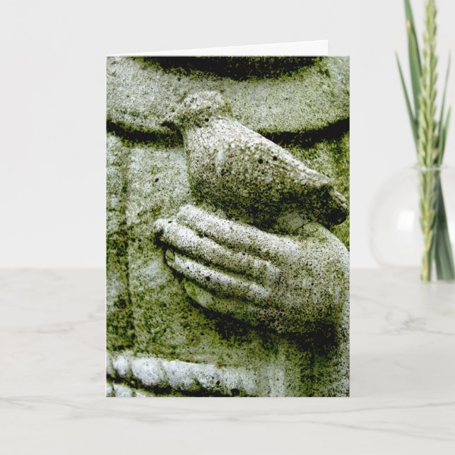 Sympati för förlust av Pet Bird St. Francis Statue Kort (Framsida)