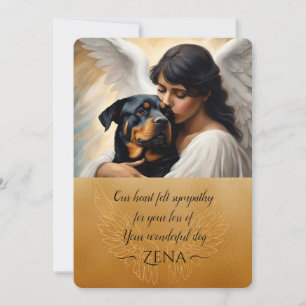 Sympati för förlust av Rottweiler Angel Art Inbjudningar