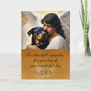 Sympati för förlust av Rottweiler Angel Art-kort Inbjudan