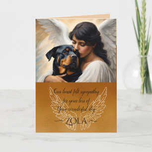 Sympati för förlust av Rottweiler Angel Art-kort Inbjudan