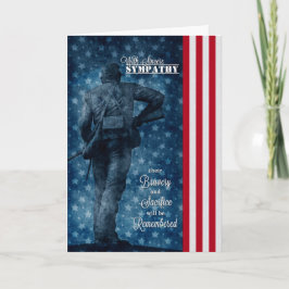 Sympati för förlust av soldat Stars och stripes Kort