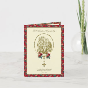 sympati för Heliga Family Scripture Rosary Ro Kort
