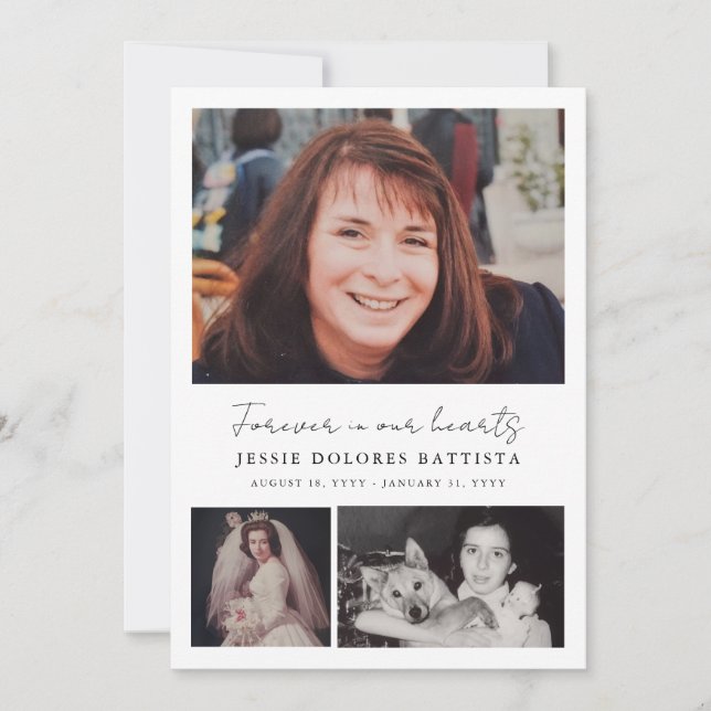 Sympati för multifoto-minnesfunktion - begravnings inbjudningar (Framsida)