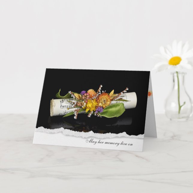 sympati för musikbukett på svart kort (Liten växt)