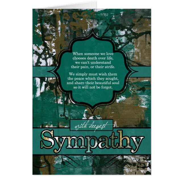 Sympati för överlevande av en suicide Urban Graffi Hälsningskort (Framsidan)