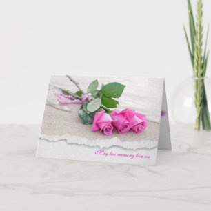 sympati för rosa ros på stranden kort