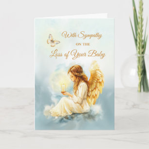 Sympati för spädbarnsförlust Angel med Candle Butt Kort