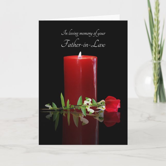 Sympati Förlust av Far i Law Candle och Ro Kort (Framsida)