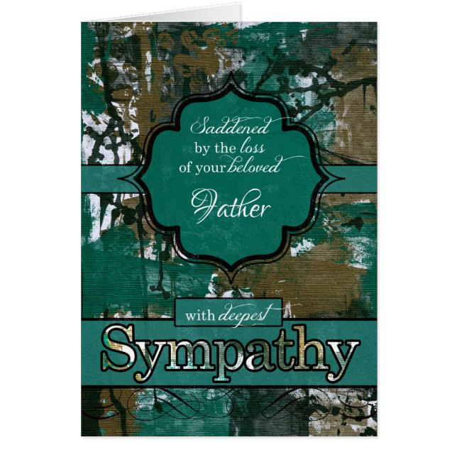 Sympati Förlust av Far Teal Urban Graffiti Hälsningskort (Framsidan)