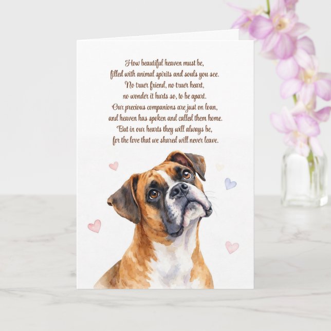 Sympati Förlust av hund boxer typ andlig  Kort (Orkide)