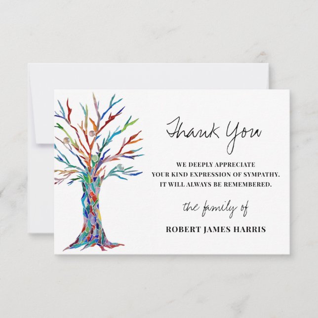 Sympati Funeral Memorial Tack (Framsida)