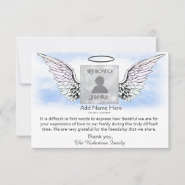 Sympati Funeral Photo Tack med Angel Vingar