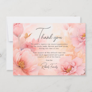Sympati Funeral Rosa Peonies Vintage Tack Kort