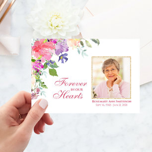 Sympati Funeral Tack you Cards Blommigt Photo Kort