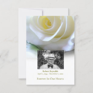 Sympati Funeral Vit ros Photo Tack Kort