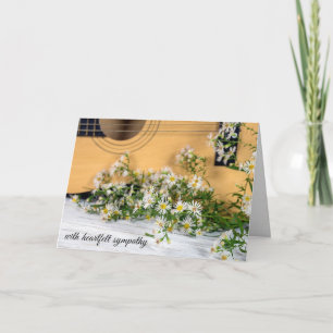 Sympati Gitarr med Aster Vildblommor Kort