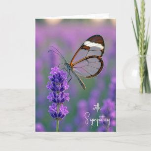 Sympati Glasvinge Fjäril på Lavendel Kort