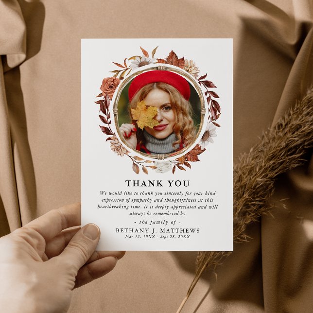 Sympati Höstårsinfektion Utandningsfoto Tack Kort (Skapare uppladdad)