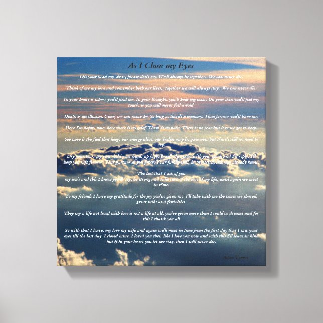 Sympati, Kärlek och förlust. Canvastryck (Framsida)