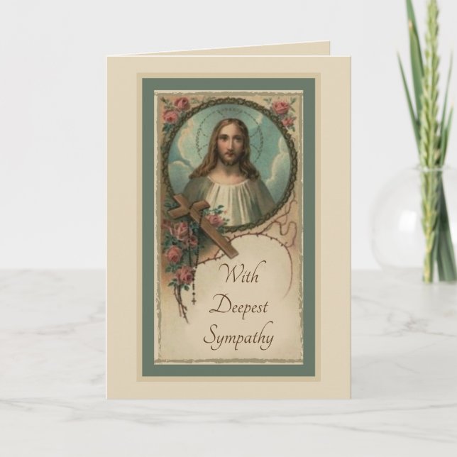 Sympati katolsk requiem mässa erbjudande Jesus Kort (Framsida)