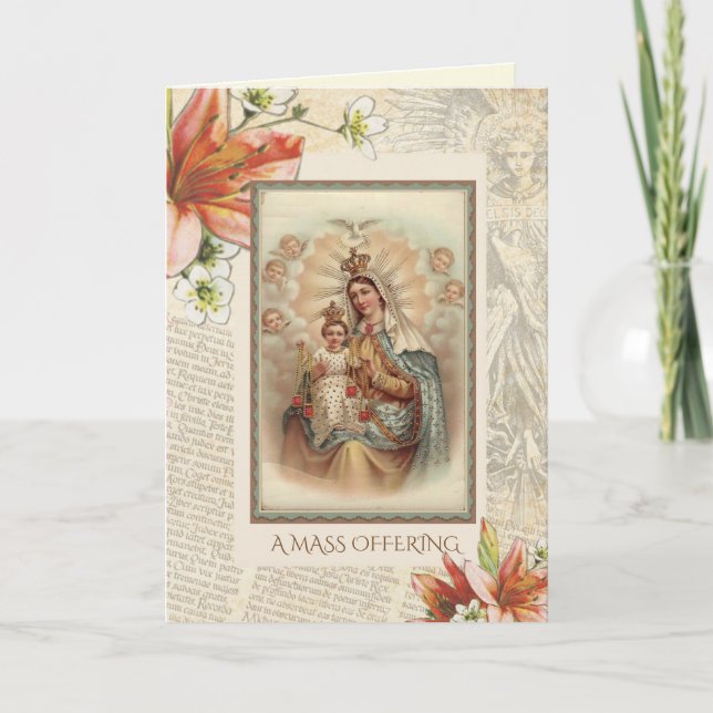 Sympati katolsk Requiem mässa erbjudande Maria Kort (Framsida)