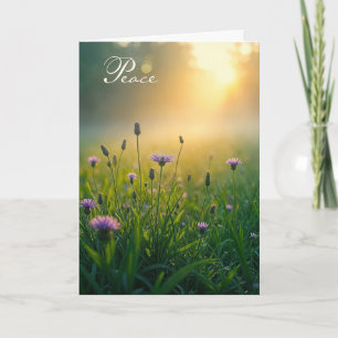 Sympati Lila Wildblommor i Misty Meadow Kort