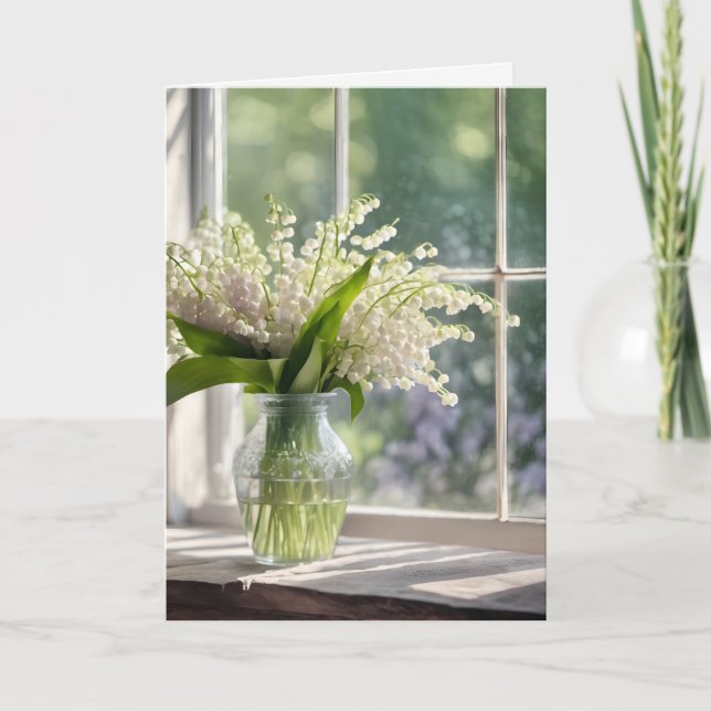 Sympati Lily of the Valley Bouquet Kort (Framsida)