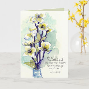 Sympati Matteus 5 Bibelvers Dogwood Blommor Kort
