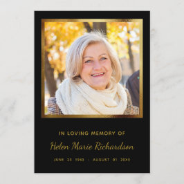 Sympati med Photo Memorial Guld Tack Kort