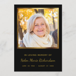 Sympati med Photo Memorial Guld Tack Kort