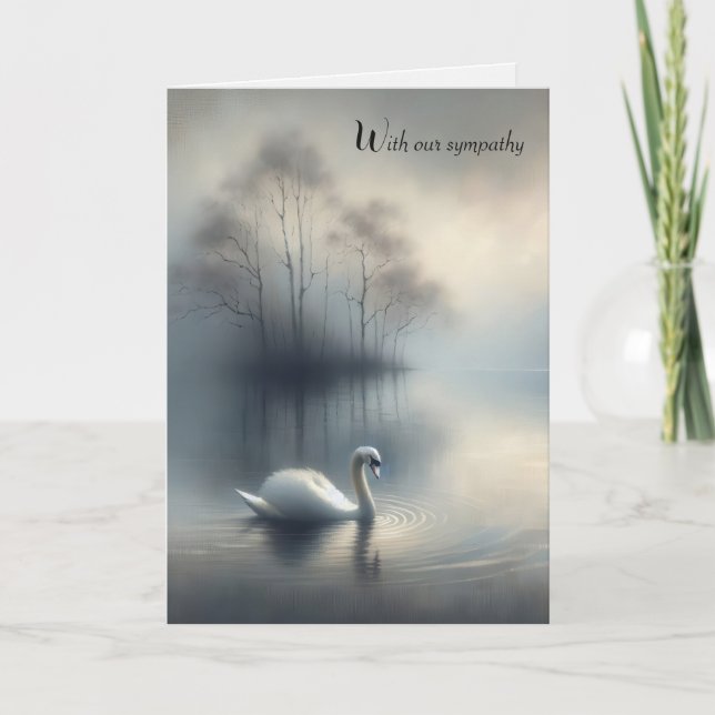 Sympati med Svan på Misty Sjö Kort (Framsida)