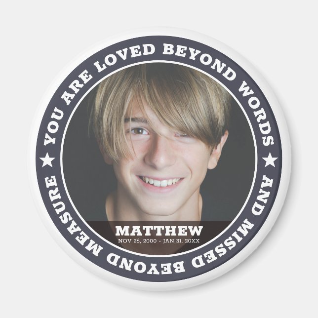 Sympati Modern Simple Anpassningsbar Photo Keepie Magnet (Framsidan)