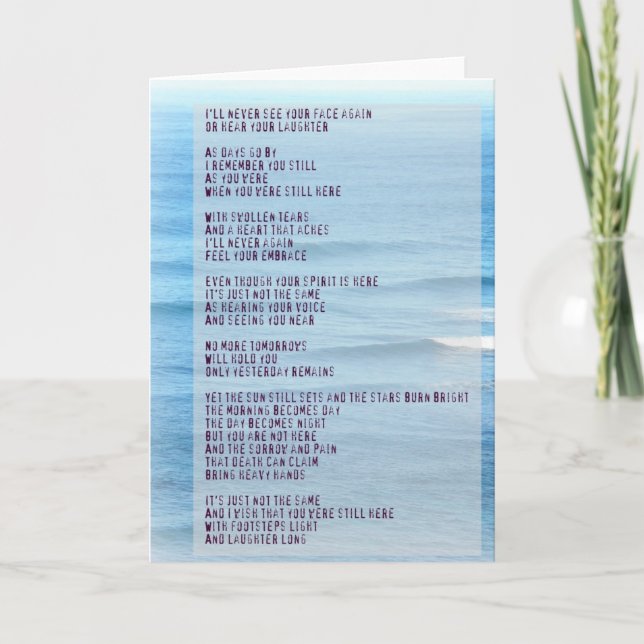 Sympati och Grief Dikt- Hawaii Sea Card Kort (Framsida)