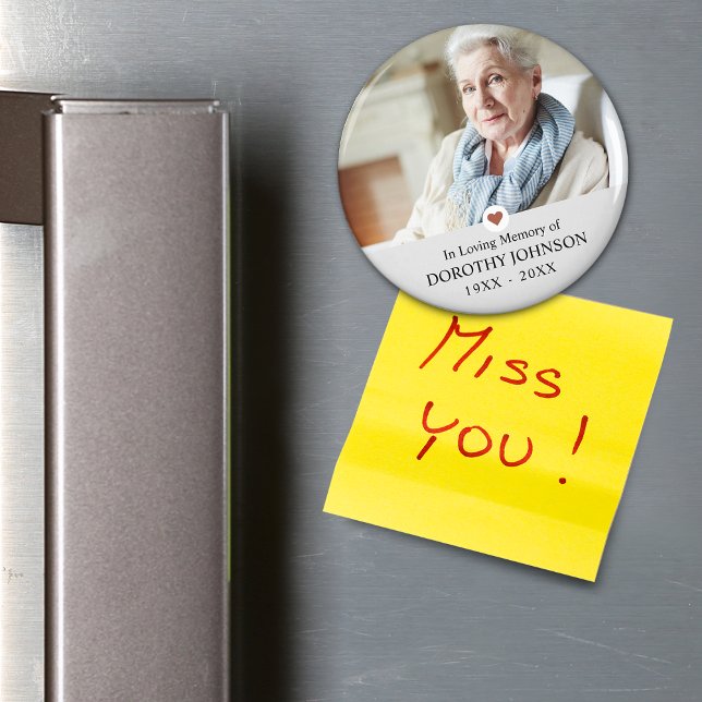 Sympati på lyft- minnesfoto i hjärtat magnet (Sympathy Forever in our Hearts Photo Magnet)