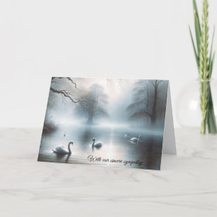Sympati på Svanar på Misty Sjö Kort