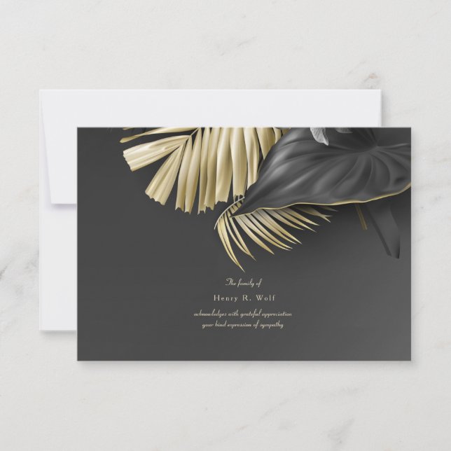 Sympati på Tropical Löv - tack för ditt kort (Framsida)