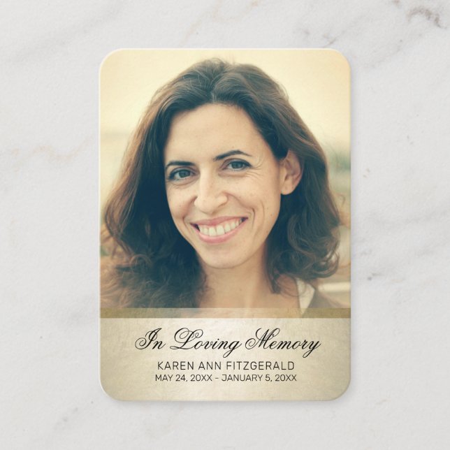 Sympati Photo Black Script Guld-funktionskort Visitkort (Framsida)