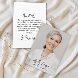 Sympati Photo Funeral Tack-kort Tack Kort