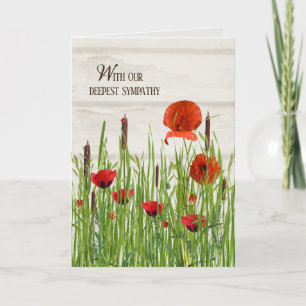 Sympati Poppies och Cattails Kort
