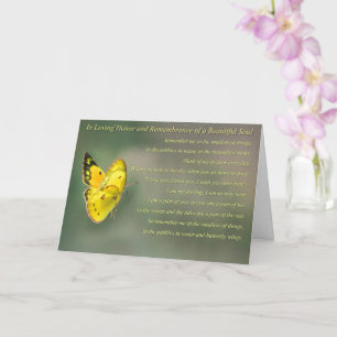Sympati Remfamement Butterfly Andlig Kort