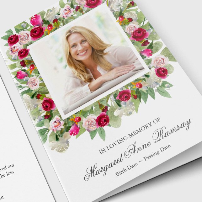 Sympati Rosa Blommigt Begravt tack. Hälsningskort (Pretty Pink Floral Sympathy Memorial Funeral Thank You Card)