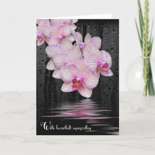 Sympati Rosa Orchids med regndroppar Kort