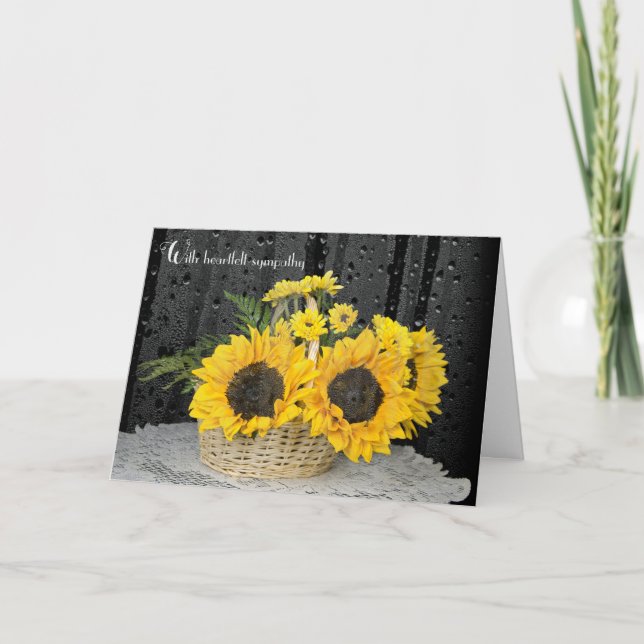 Sympati Solblommor med regndroppar Kort (Framsida)