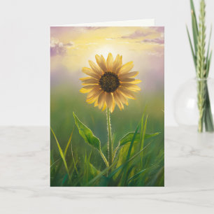 Sympati Solros i Grönt Meadow Kort