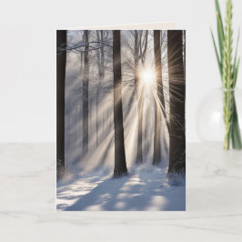 Sympati Sunbeams in Winter Forest Kort